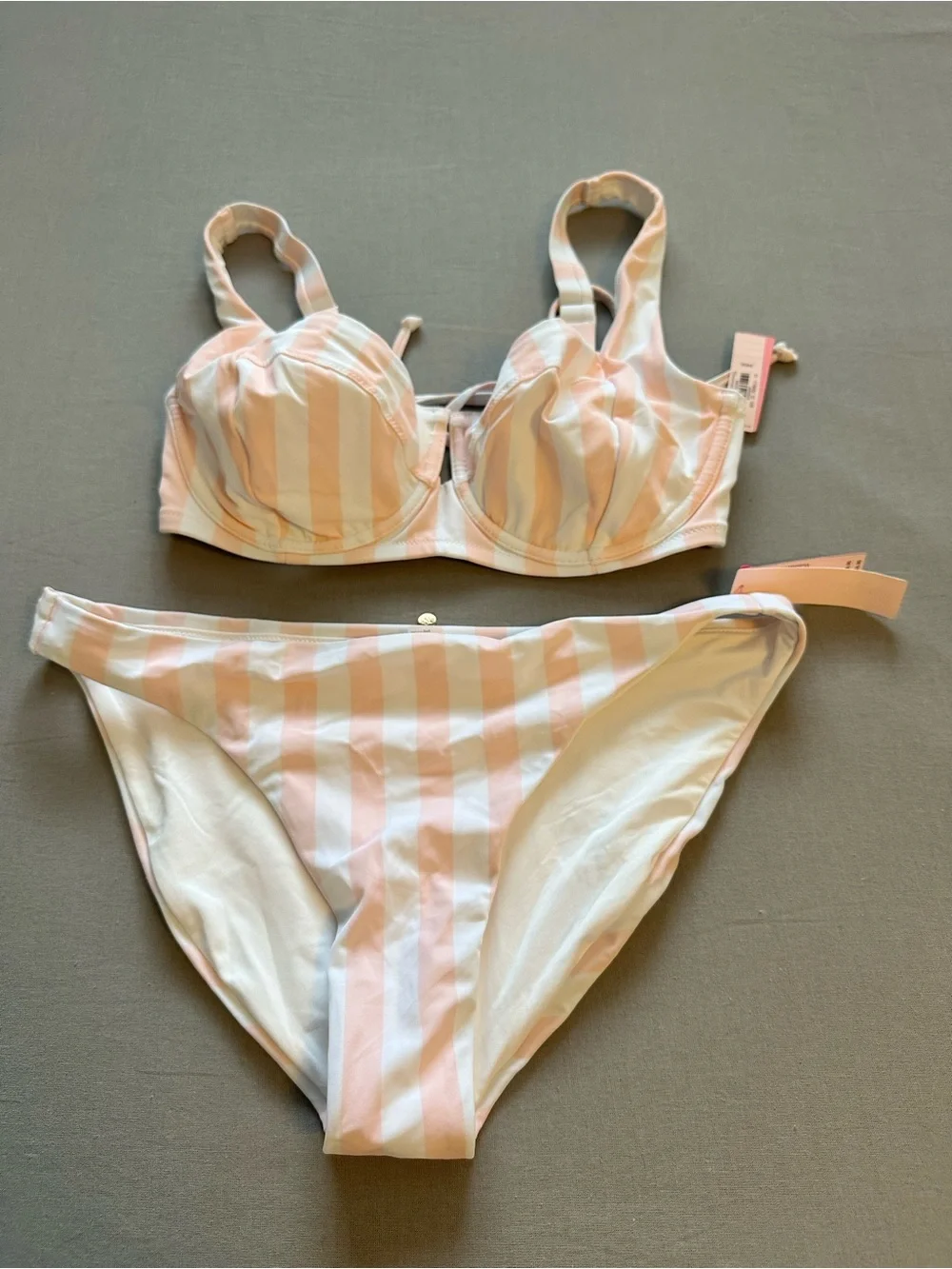 Victoria's‎ Secret Swim Pink/White Stripe two piece bikini